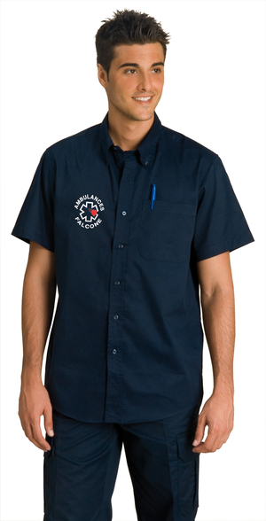 CHEMISE MANCHES COURTES MARINE AMBULANCIER